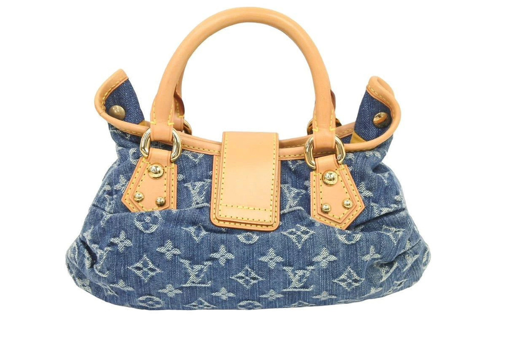 Louis Vuitton Pleated Monogram Blue Denim Bag Handbag Blue